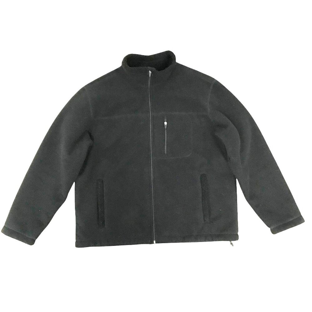 Lands End Mens XL Black Fleece Jacket
